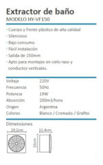 Extractor 6" Blanco - Imagen 3