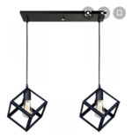 Colgante 2 luces cubo